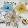 New Sequins Simulation Christmas Flower Flannelet Craft Glitter Simulation Flower 26cm DIY Xmas Flower Heads New Year