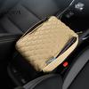 Auto Armrest Box Cover Car Console with Storage Bag, Universal Imitation PU Leather Interior Accessories Pad, Diamond Quilted Protector for