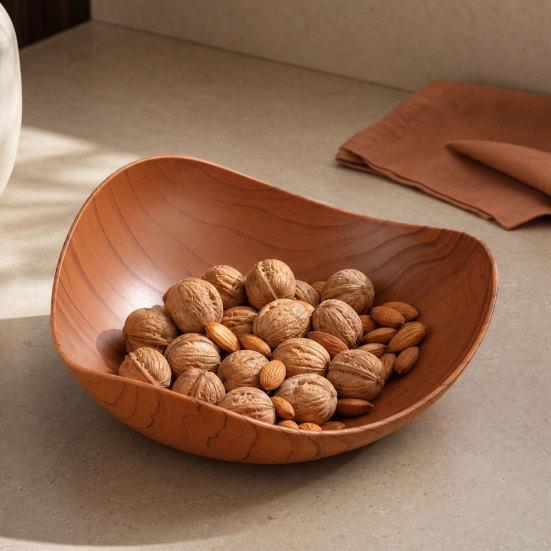 Fruit Plate, Large Capacity Stackable Snack And Dried Fruit Storage Bowl for Kitchen Counter, Nut Snack Tray for Home Cafe Restaurant Farmhouse Decor