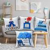 Parisian Women'S Fashion Digital Printing Pillow Cover Short Plush Suitable Living Rooms Bedrooms Sofas Throw Cushion Cover