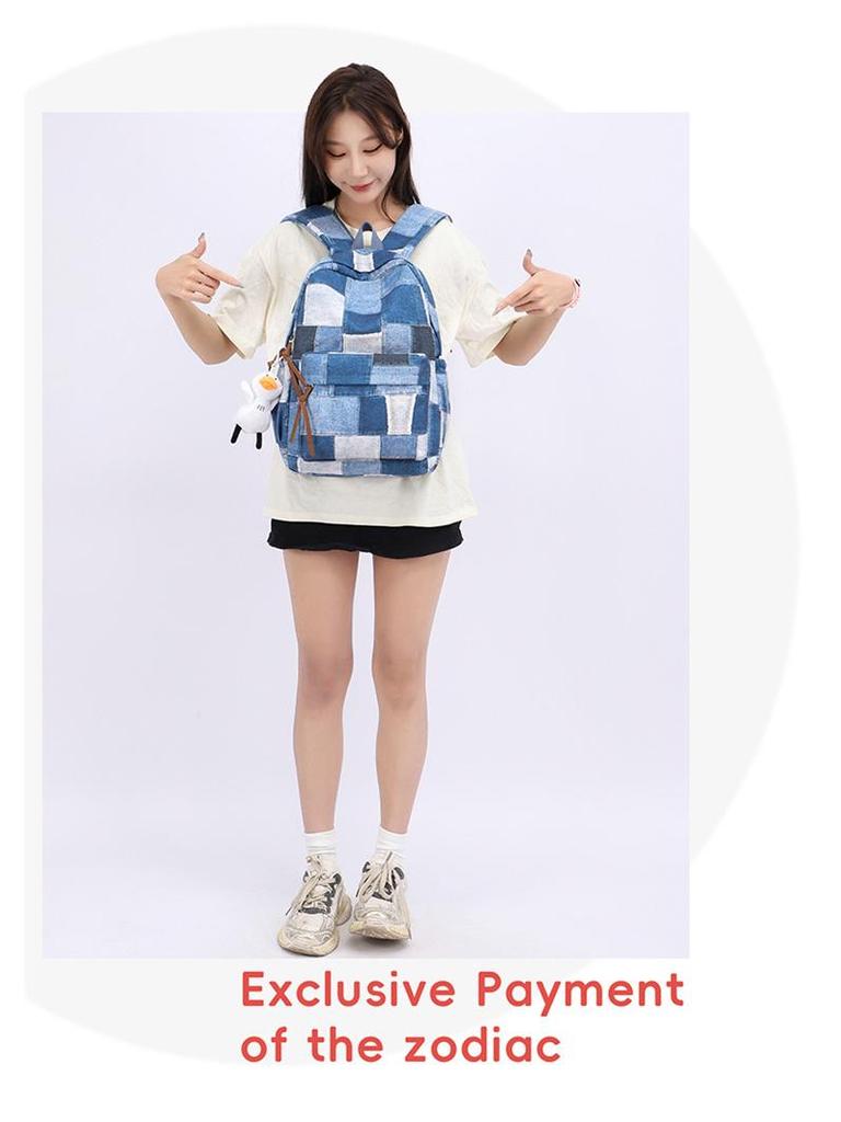 Women's Retro Plaid Large Capacity School Backpack - Japanese College Style