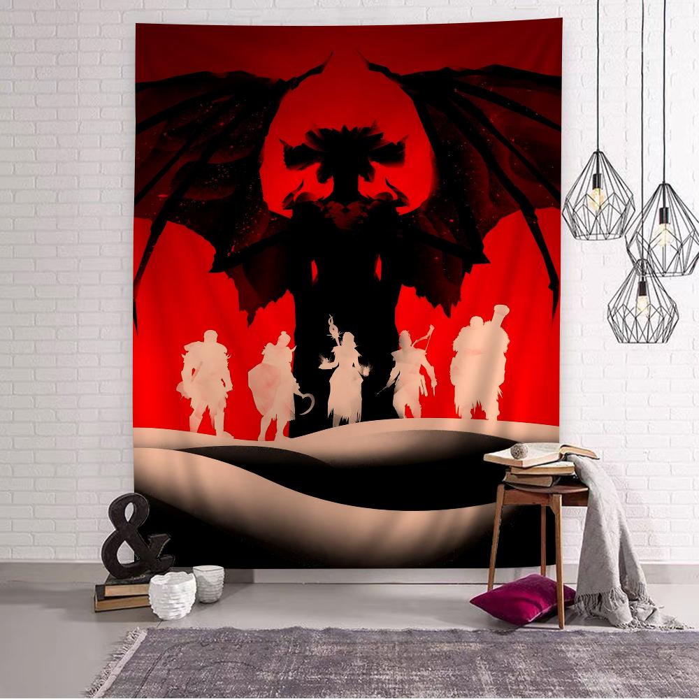 RPG Game Diablo 4 Anime Tapestry Hippie Flower Wall Carpets Dorm Decor Cheap Hippie Wall Hanging 74x94cm(29x37in)