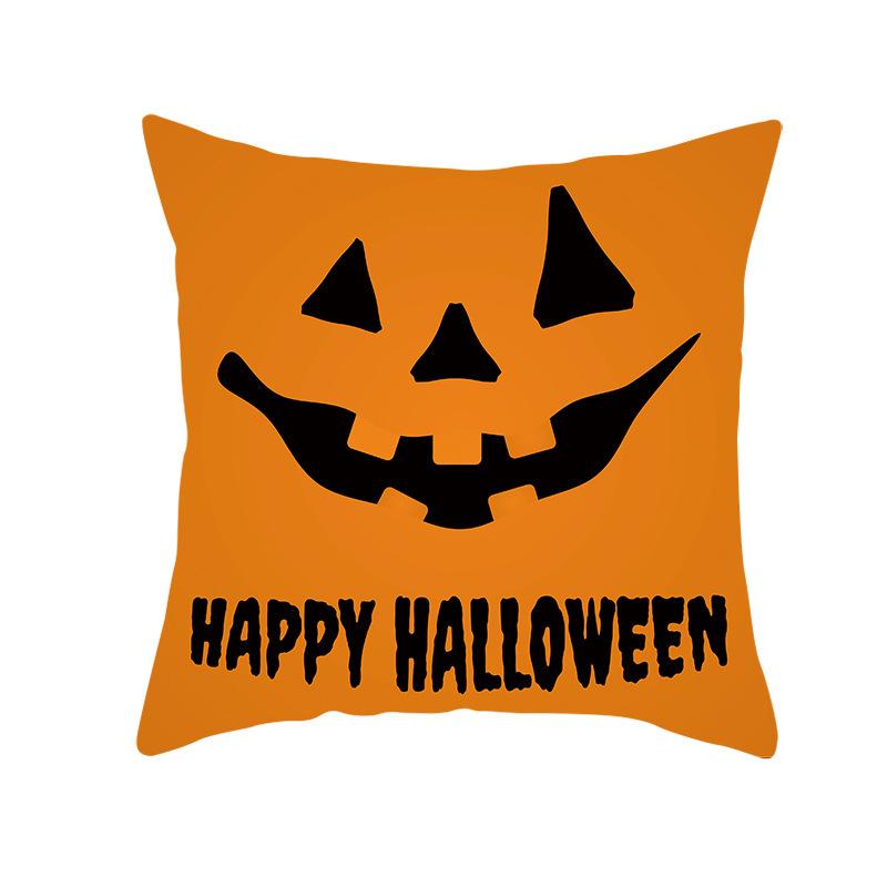 Funny Halloween Pillow Cover Wish Home Living Room Sofa Cushion Cover Fun Printed Peach Skin Pillow