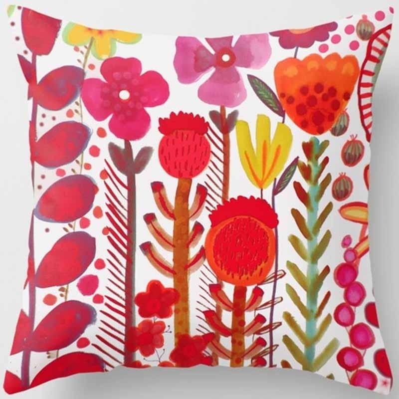 Oil Painting Floral Printing Pillowcase Home Decoration Car Sofa Decoration Pillowcase Ornament