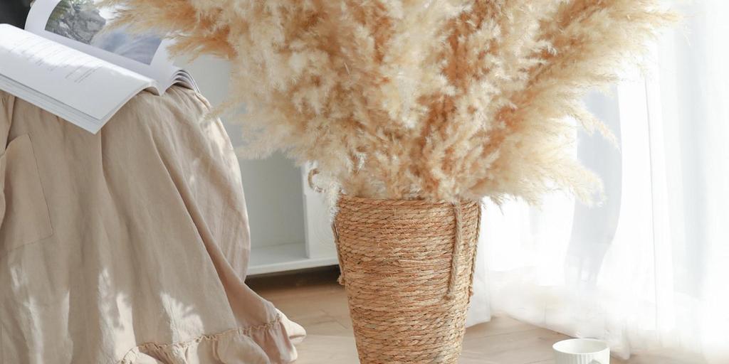 Natural Air-Dried Reed and Cattail Flower Bouquet for Floor Vase Decoration