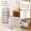 Transparent Handheld Zipper Storage Bag Large Capacity Foldable Organizer for Bedding Clothes and Household Items with Durable Handles