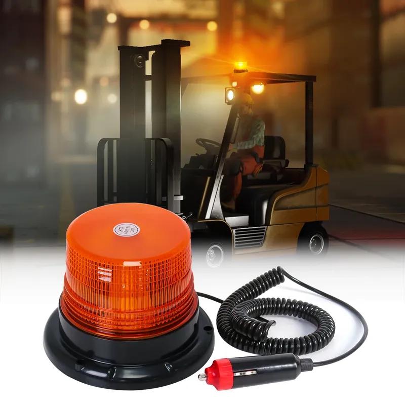 Car Truck Roof Top Warning Light Emergency LED Strobe Light Flashing Beacon with Magnetic Base Accessories 12V 24V -80V