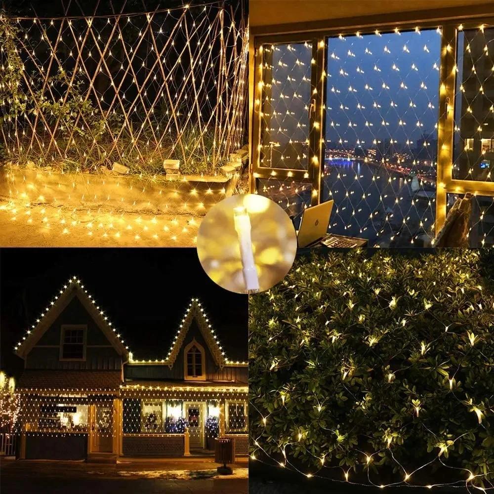 1.5Mx1.5M /2Mx2M /3Mx2M Courtyard Fishing Net Light Lawn LED Light Christmas Garden Outdoor  Waterproof Decorative Net Light