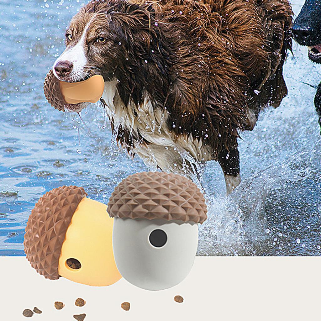 Pet Food Dispensing Toy Bite Resistant Interactive Slow Feeding Silicone Pet Treat Puzzle Ball for