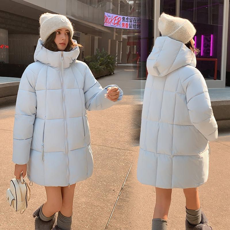 Herbst und Winter neue Wolkenpuffs verdickte warme baumwollgepolsterte Kleidung Damen mittel und lang Kapuzen-Brotkleidung Baumwollkleidung Jacke