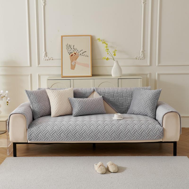 

Однотонный нескользящий чехол для дивана, утолщенный мягкий диван, полотенце для подушки для гостиной, мебель, декор, чехлы для диванов 70 x 150cm серый