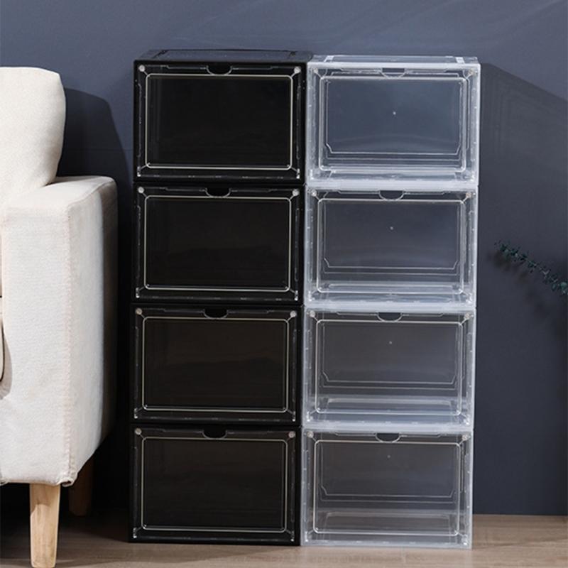 Shoe Organiser Box Stackable Clear Shoe Box For Closet Shoe Containers Sneakers Display Case Space Saving Storage Bin