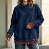 Women's Long Sleeve Mock Two-Piece Sweatshirt Loose Fit Casual Pullover