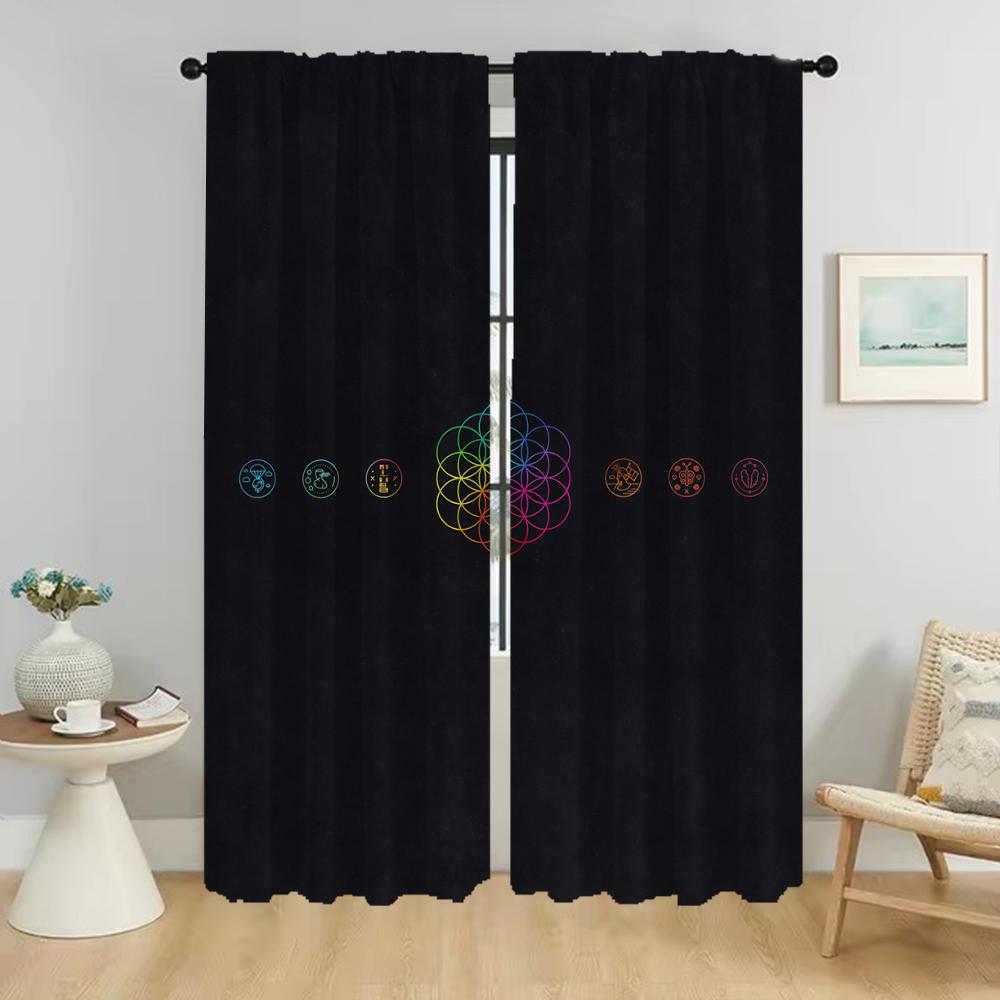 Blackout Curtain for Room 2 Panel Coldplay Anti-mosquito Curtains for Camera Home Interior Curtains Shades Halloween Decoration