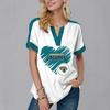 2024 Women's V-Neck NFL Team Long Sleeve T-Shirt with 3D Print Design