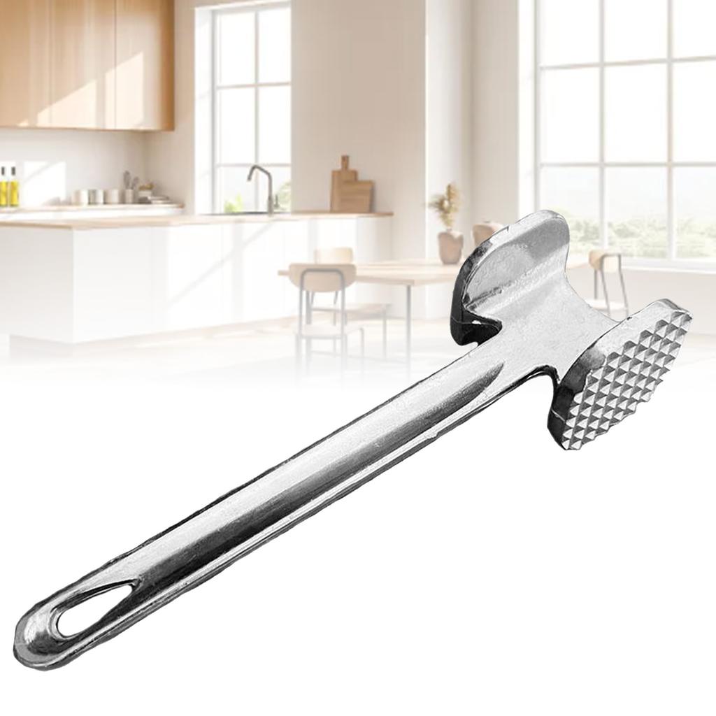 Kitchen Meat Hammer Aluminium Alloy Meat Mallet Round Silver Meat Tenderiser Steak Hammer