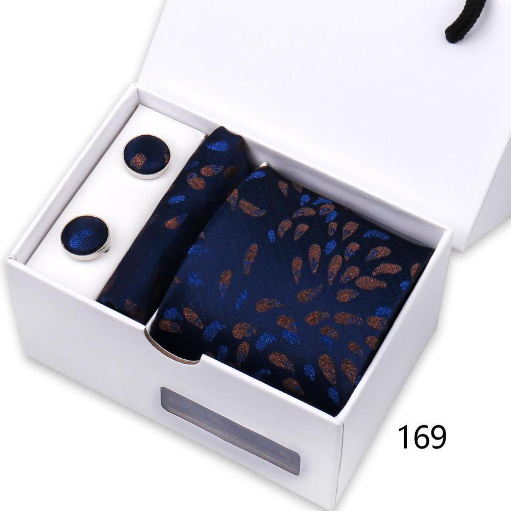 Men's High-End Polyester Tie & Pocket Square Set for Weddings and Formal Wear