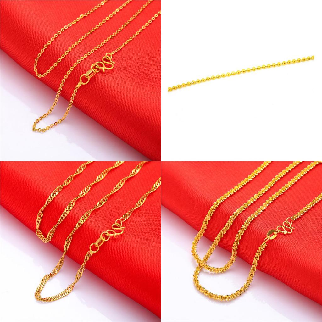 Brass Gold Plated Necklace Trendy Water Wave Design Gift For All**