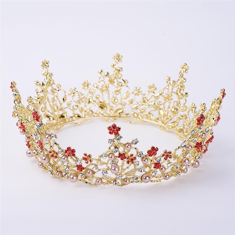 Flower Circle Royal Queen King Crowns Bride Diadem Headdress Banquet Tiaras Prom Pageant Party Wedding Crown Hair Jewelry