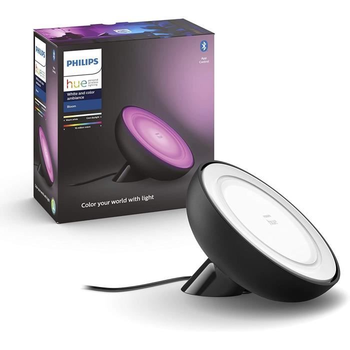 Philips Hue Weiß &; Color Ambiance Bloom Lampe, Schwarz, Bluetooth-kompatibel, kompatibel mit Alexa, Google Assistant und HomeKit