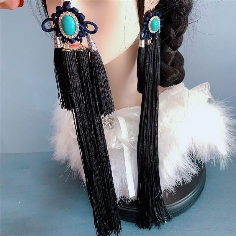 Bohemia Style Earrings Chinese Knot Lantern Pendant Long Tassel Earrings For Women Jewelry Accessories Christmas New Year Gift