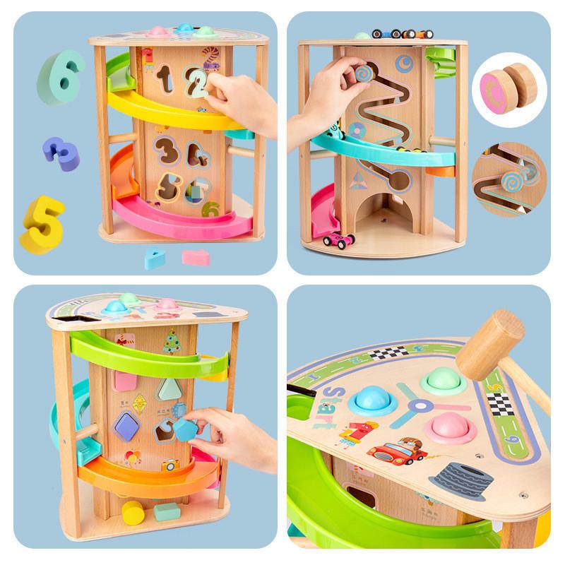 Wooden Multifunction Rotating Slide Car Toy For Baby Educational Play And Diy Fun
