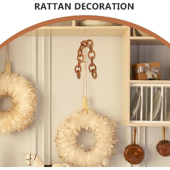 

Home Decor Home Decor Wood Chain Link Decoration Rustic Rattan Chain Ornament Purse Bag Handle Replacement for Coffee Table Decoration Photo Props