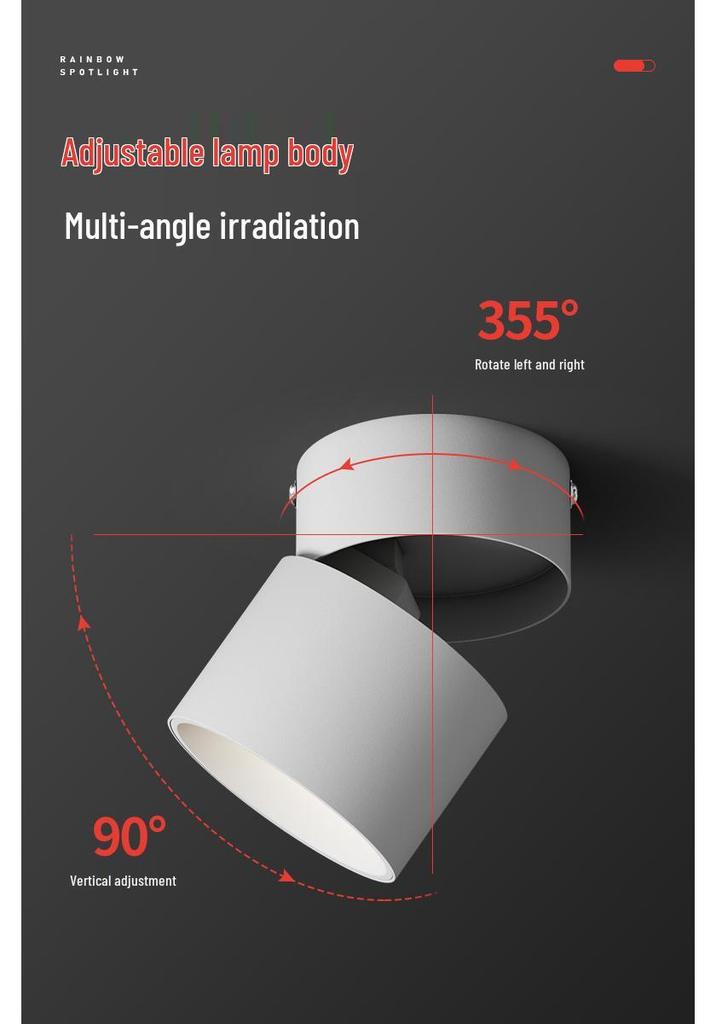 Adjustable Angle Rainbow Spotlight for Living Room Corridor