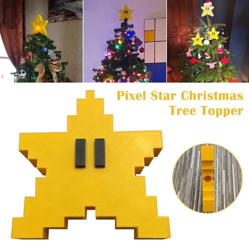 

Рождественская елка Топпер Звезда, Супер Забавный 3D Винтажный Пиксельный Рождественский Подвесной Орнамент Подарки Декор Рождество