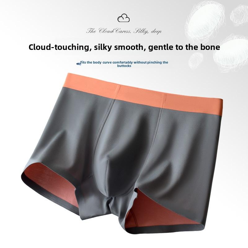 New Men's Spring and Summer Double Sided Contrasting Color Silk Crotch Briefs