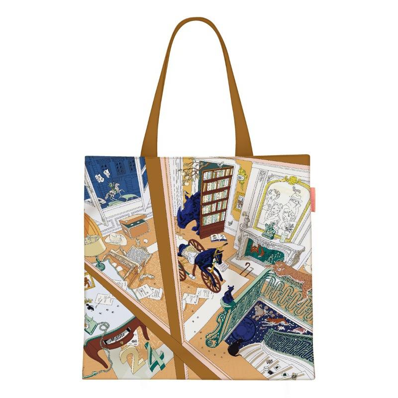 Spring new printed handbag women's oil painting series handbag shoulder bag tote bag fashion canvas bag