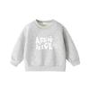 Children's Cartoon Print Velvet Lined Hoodie - Round Neck, Long Sleeve, Thickened Warm Base Layer