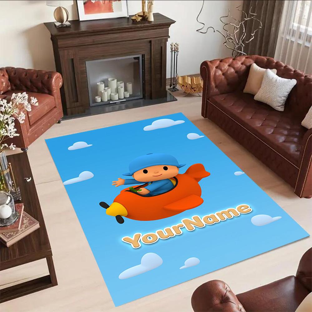 Pocoyo Customize Your Name Area Rug Design for Foyer Bedrooms Outdoor Decorate Room Antislip Carpet Office Home Decor