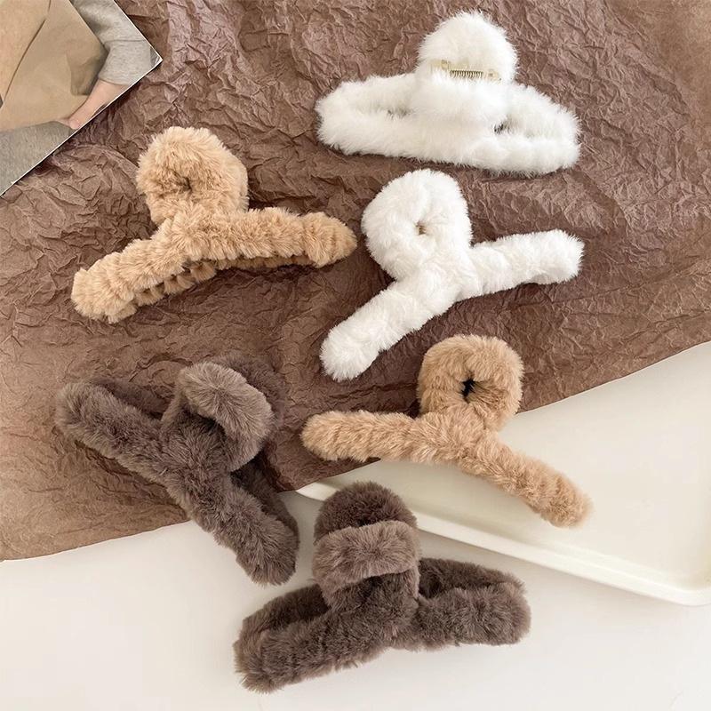 Super Large Sweet Hair Clip Cute Girl Grip Clip With Plush Claw Clip Fashionable Hair Accessory