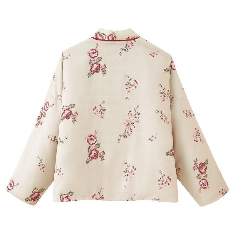 Za Export New Arrival Women's Clothing ZR Fashion Style Flower Embroidered V-neck Long Sleeves Cotton Coat Jacket 4786208 710