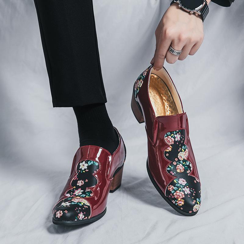 Außenhandel neue Herrenlederschuhe Modetrend Britischer Stil kleine Lederschuhe junge Herren höhenerhöhende Lederschuhe Friseurschuhe