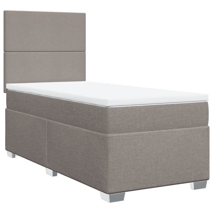 Maison Exclusive - Sommier à lattes de lit avec matelas Taupe 90x200 cm Tissu
