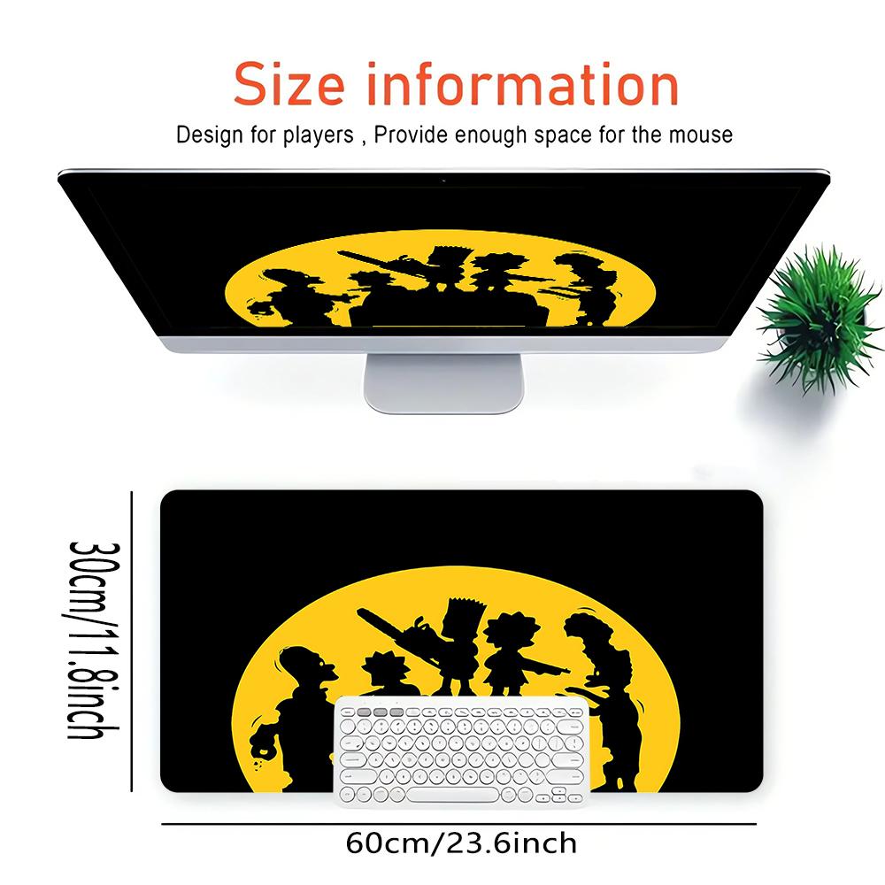 Zombie Family Silhouette Large Gaming Mouse Pad Nonslip Rubber Base Waterproof Desk Mat For Office Pc Laptop
