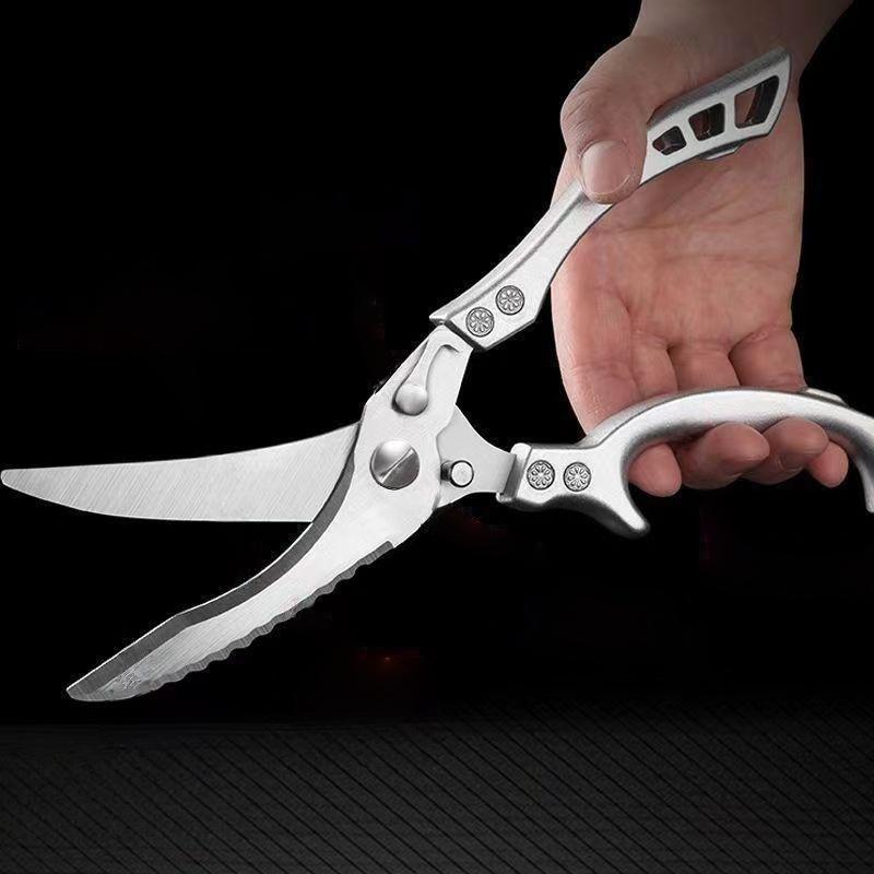 (BF06)1Pcs Stainless Steel Chicken Bone Kitchen Shears For Meat Fruit Boning Fishing Hunting Camping Heavy Duty Kitchen Scissors5