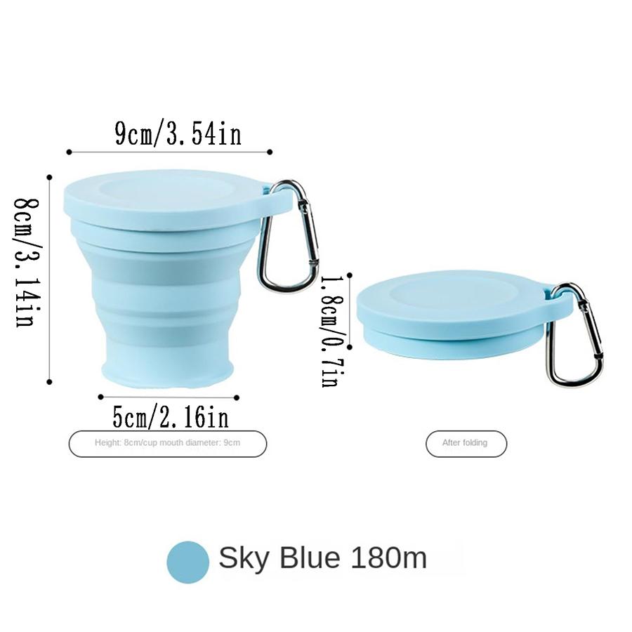 1PCS Silicone Folding Mug with Hook and Loop Retractable Mug Outdoor Climbing Multifunctional Water Mug