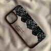 Coque de téléphone design créatif en dentelle noire pour iPhone 16 17 Pro Max 15 Pro 14 Plus 13 12 11 7 8 Plus SE 2022 Housse antichoc