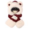 Women's Cozy Fluffy Teddy Bear Hat and Scarf One-Piece with Ear Protection