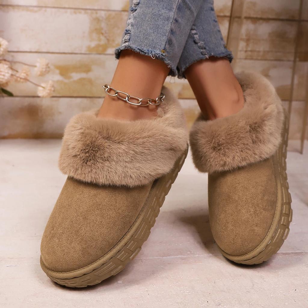 Fashion Women Fluffy Plush Slippers Fashion Winter Snow Boots Indoor Comfortable Home Shoes Women Comfortable High Quality Boots Women