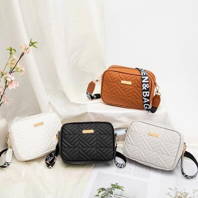 New Embroidered Thread Bag Fashion Camera Bag Wide Shoulder Strap Simple Shoulder Messenger Bag Women's Bag