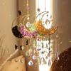4pcs moon-shaped crystal Sun Catcher, car pendant, Magic Rainbow hanging wall decoration, fantasy crystal pendant, rainbow manu