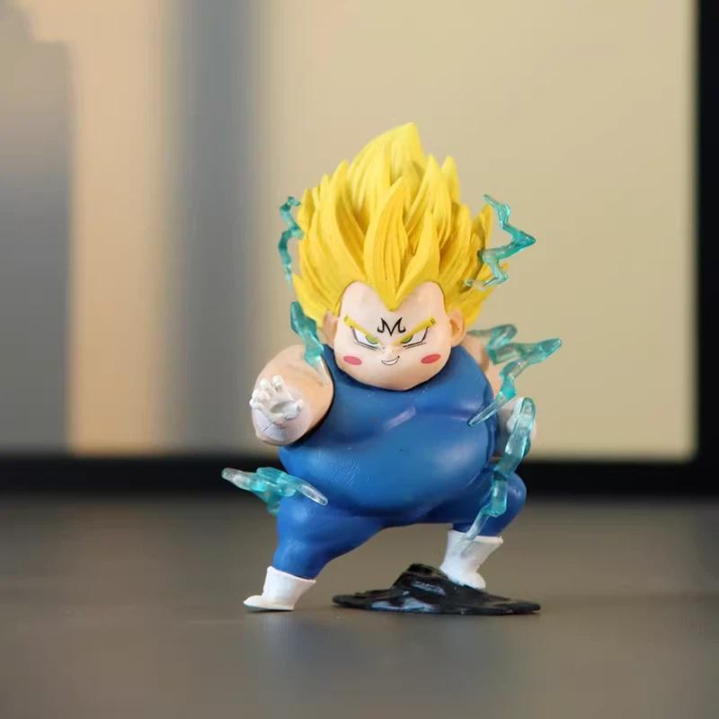 8 Pcs Chubby Dragon Ball Figures Set Chibi Fat Goku Vegeta Frieza Buu Cell Funny Anime Figures Model Desktop Cute Ornament Gifts