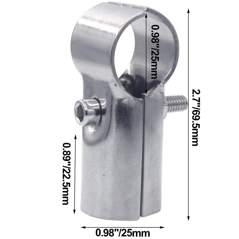 6 Sets Of T Clamps,Stainless Steel, Silver, Pipe Clamps, 1" OD, 25MM