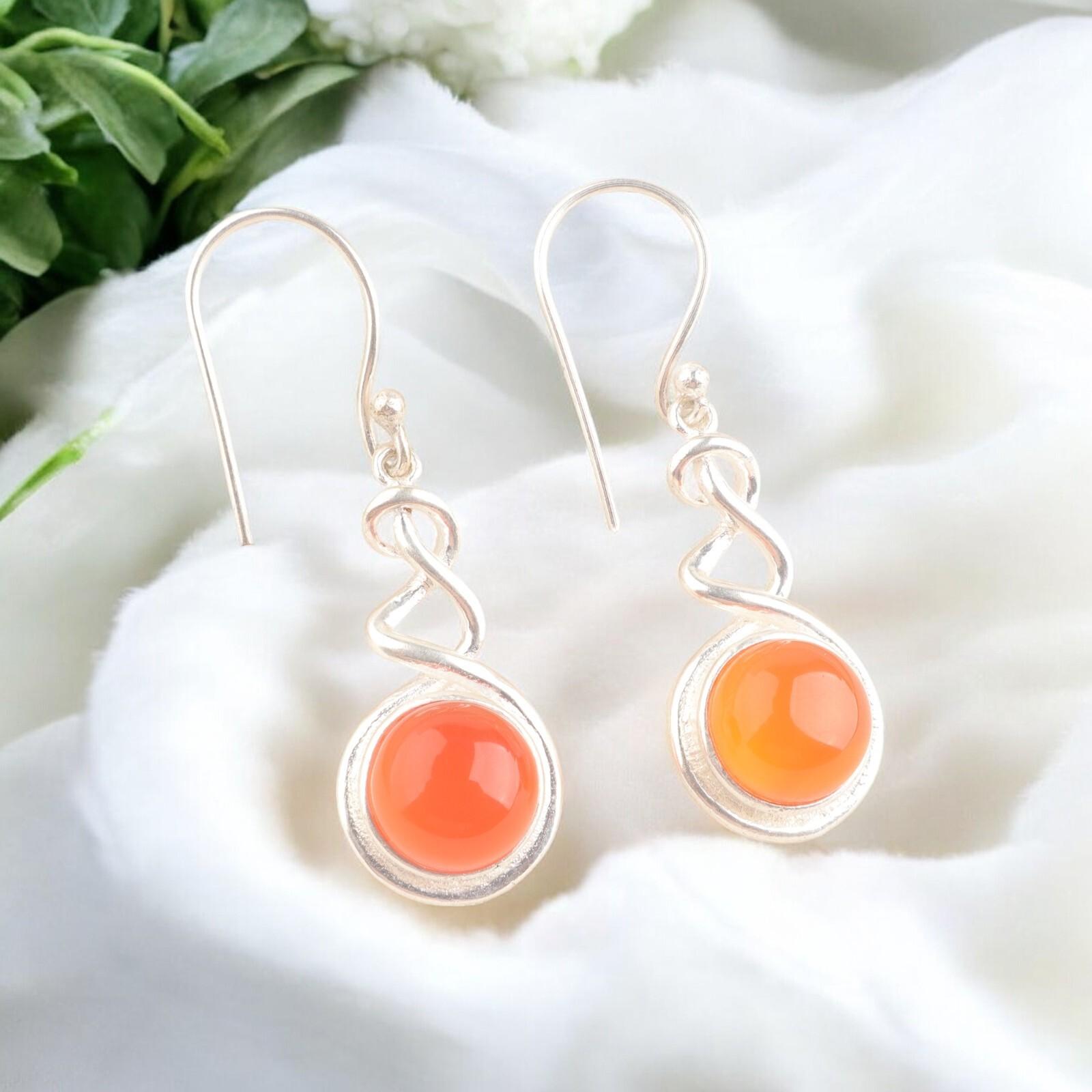 

Серьги из стерлингового серебра 925 пробы с натуральным сердоликом, повседневные серьги 1,67 CE-14-42