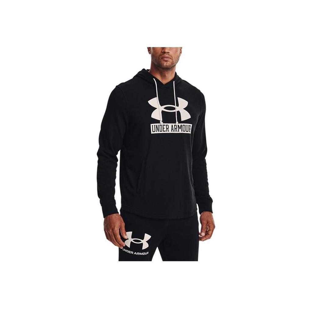 Under Armour Casual Sports Drawstring Hoodie With Long Sleeves Men Tops Black 1370390-001