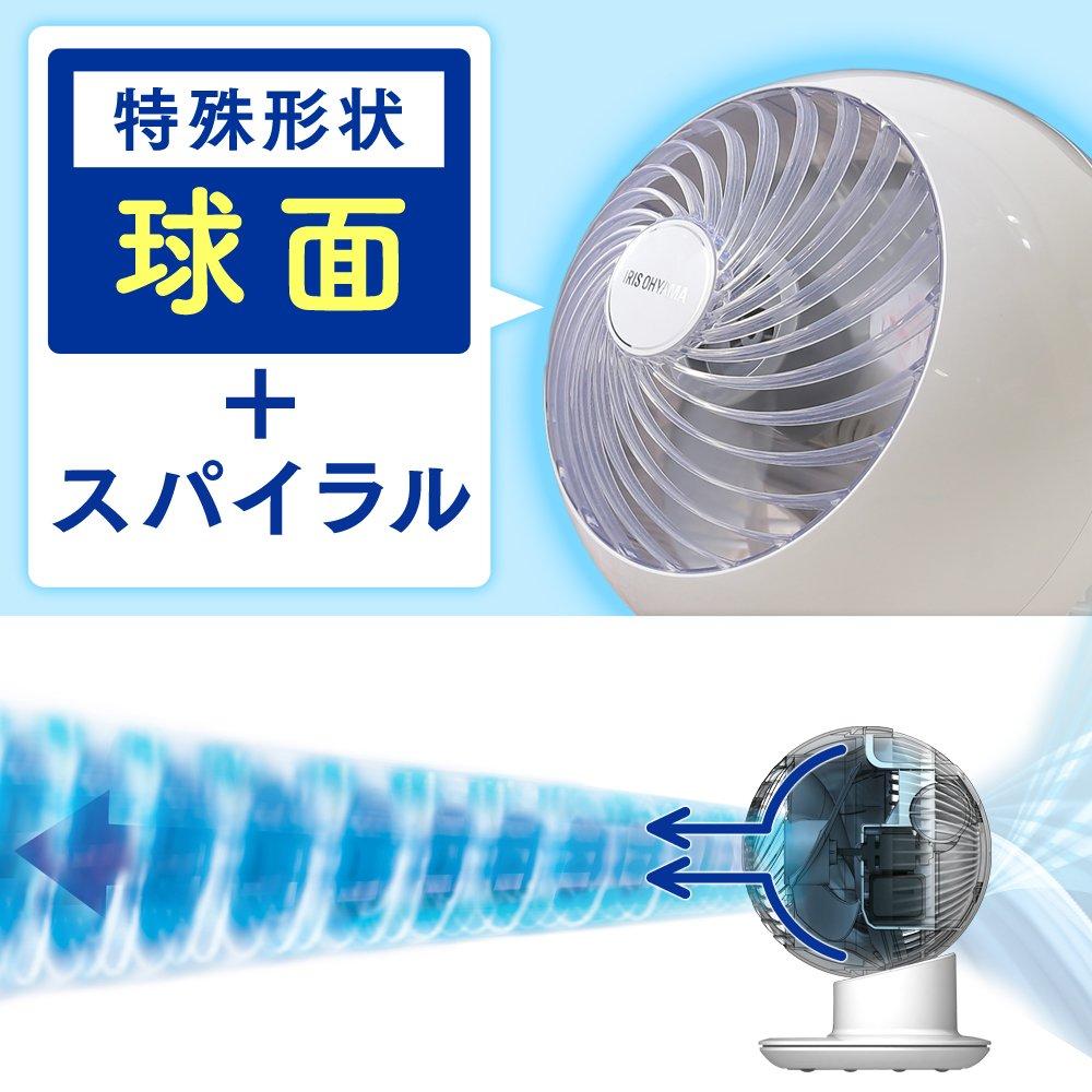Iris Ohyama Circulator, Eye, Quiet, Swings Left and Right, Fits 18 Tatami Mats, Powerful Airflow, PCF-SC15, White